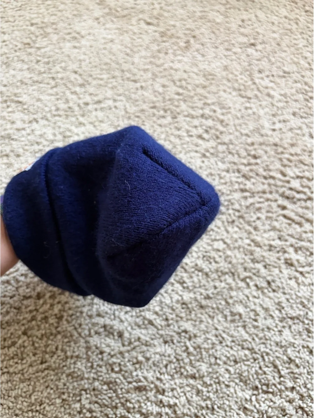 Toddler navy blue Carhartt Watch Hat beanie square logo patch folded cuff